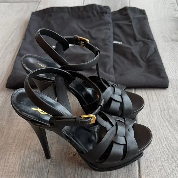 Saint Laurent Black Leather Heels - Picture 5 of 6
